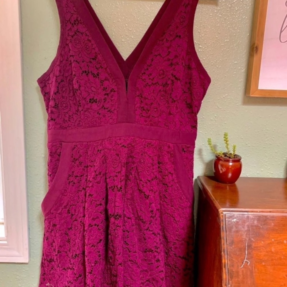 Burgundy lace dress